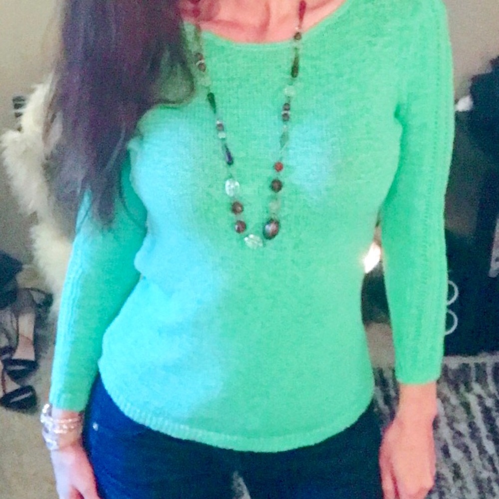 Rachel Zoe Mint Open knit Sweater Sz Medium🧚🏼‍♀️